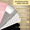 thumbnail image 6 of Human Dog Bed for Pets and Adults, 71"x45"x14", Washable Faux Fur Cover with Blanket and Pillow, Extra Large Human Size Beanbag Bed,Pink, 6 of 6