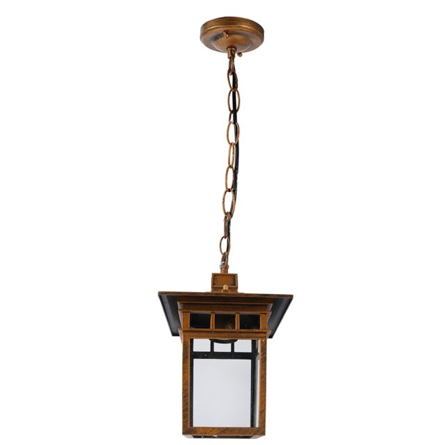 Lámpara colgante de techo LED E27 resistente al agua, 100-240 V, para balcones y patios, acabado en bronce