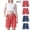 A, variant on Einccm 4PC Kids Shorts Set, Boys and Girls Fashion Casual Cotton-Linen Summer Pants, Soft Breathable Adjustable Waist, Vibrant Red and Navy Colors, Ages 2-12