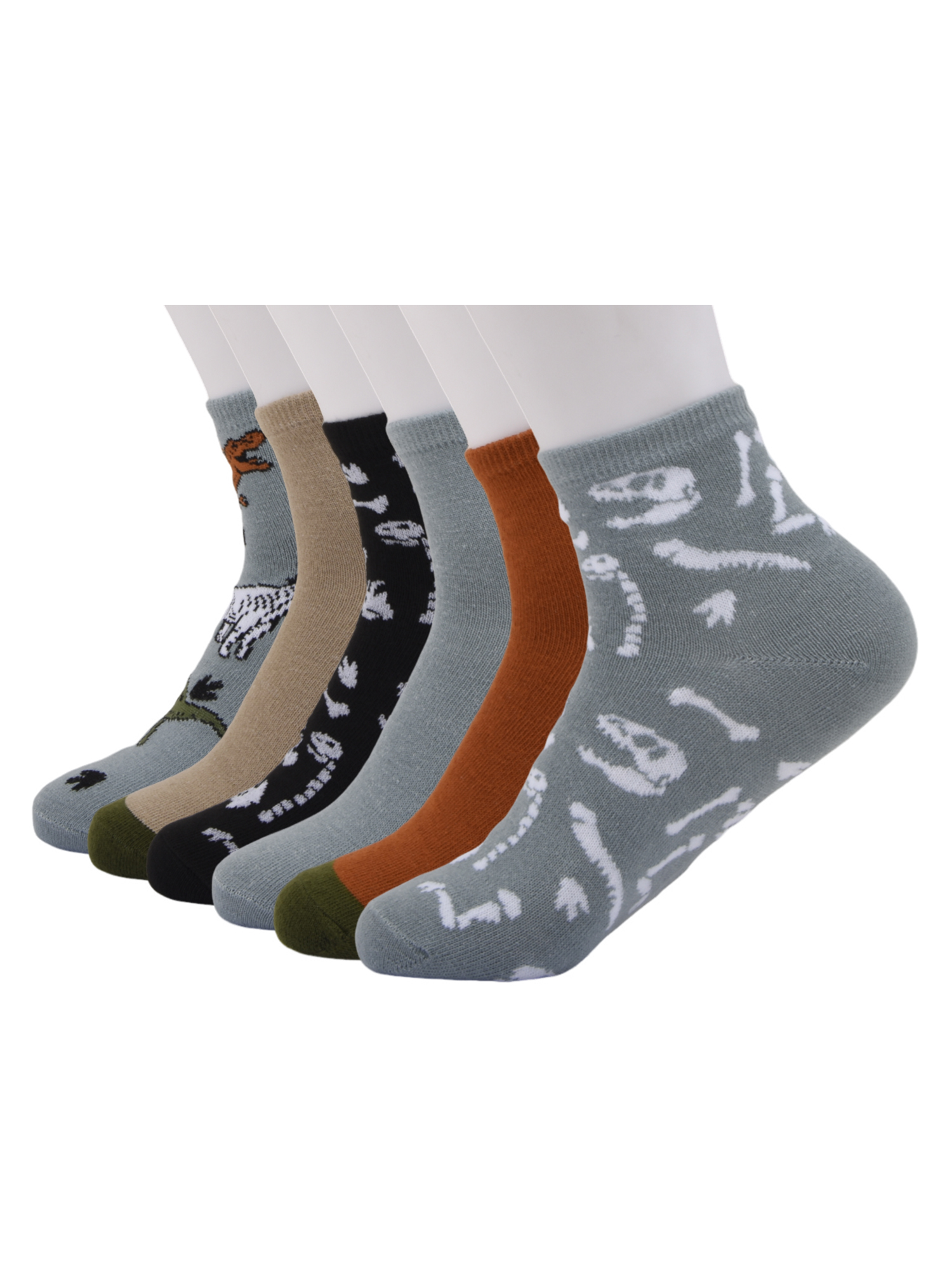 Wonder Nation Mid Crew Graphic Socks, 6-Pack Boys Shoe Size S (4-8.5) - L (3-9)