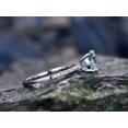 thumbnail image 6 of HeartsAndYou 0.9ct Natural Aquamarine Solitaire Engagement Ring 100% 14k SOLID White Gold, 6 of 9