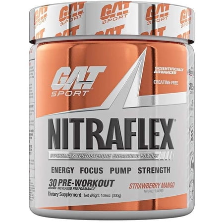GAT NitraFlex Pre-Workout & Testosterone Booster 30 Servings - Strawberry Mango