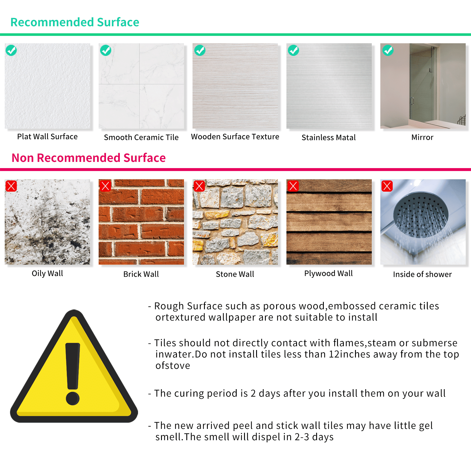 10 Pcs Marble Peel and Stick Backsplash Tiles 12"x12" Self-Adhesive Glazed Ceramic Surface Wall Tiles Waterproof Heat Resistant Stick on Tiles for Kitchen Bathroom Countertop