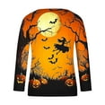 thumbnail image 3 of Halloween Tunic Tops for Women Novelty Bat Print Long Sleeve Fall Tops Spooky Casual Loose Tee Shirts, 3 of 4