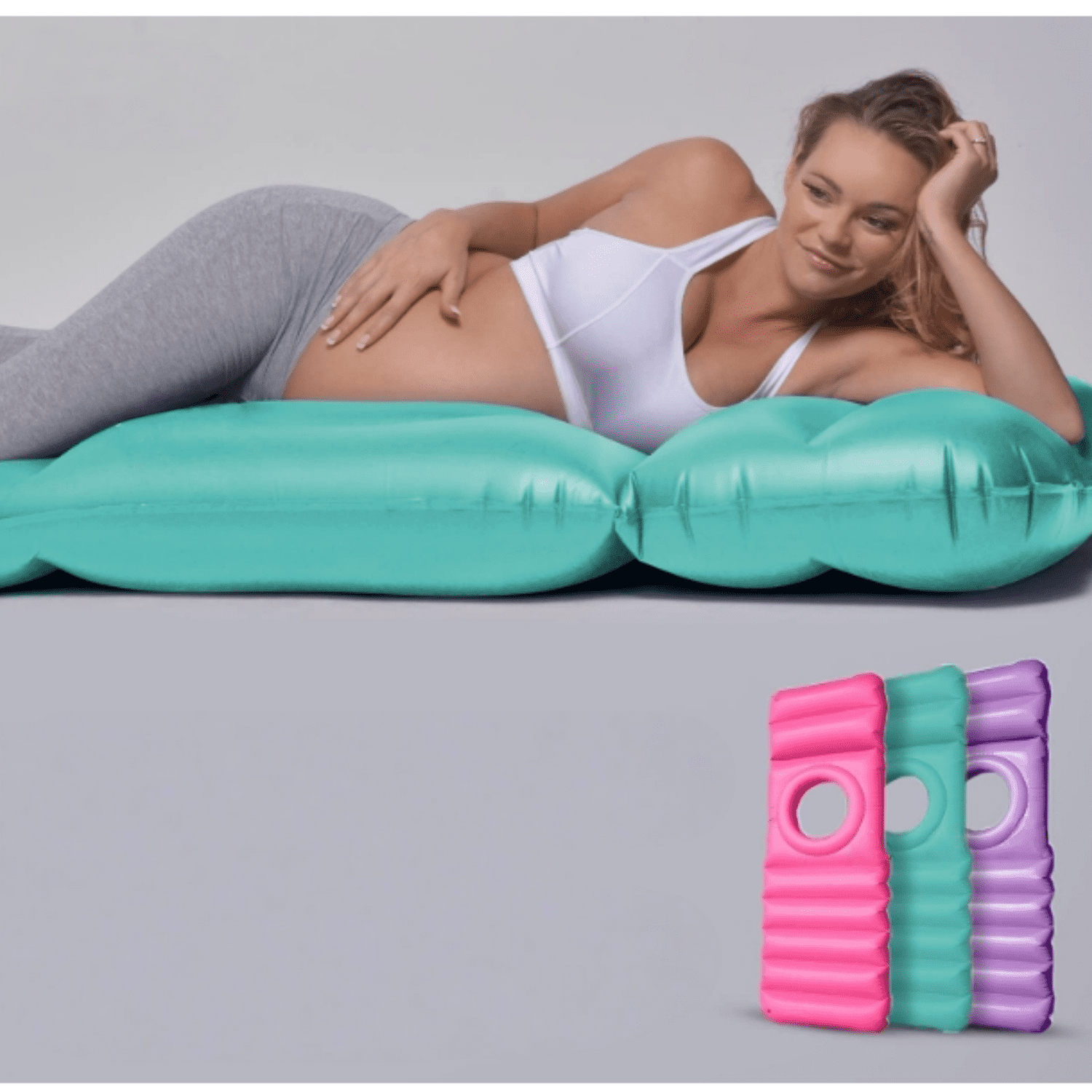 The Original Inflatable Pregnancy Pillow with Hole for Stomach Sleeping - Full Body Maternity Support for Pregnant Belly, Back, HIPS - Relax, Yoga, Babymoon,