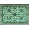thumbnail image 1 of Ahgly Company Indoor Rectangle Persian Turquoise Blue Traditional Area Rugs, 8' x 10', 1 of 4