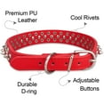 thumbnail image 4 of DEFNES Dog Collar with Leash,Durable Rivet PU Leather Dog Collars for Pit Bull Etc, 4 of 7