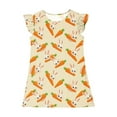 thumbnail image 7 of Toddler Girls Easter Midi Dress Summer Ruffle Sleeve Funny Rabbit Graphic A Line Dress Outfit For Kids Multicolor 5-6 Years, 7 of 7