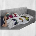 thumbnail image 5 of Butterflies Soft Flannel Fleece Throw Blanket, Butterflies Flying Freedom Happiness Holidays Summertime Tropic Jungle Theme, Cozy Plush for Indoor and Outdoor Use, 50" x 70", Multicolor, by Ambesonne, 5 of 5