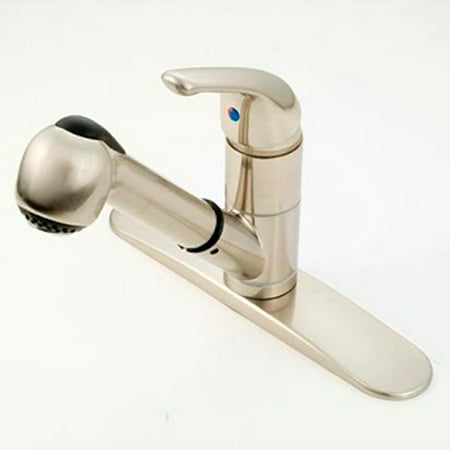 UPC 758665000117 product image for American Brass SL1000N Brushed Nickel Metal Single Hole Pull Out Kitchen Faucet | upcitemdb.com