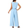 thumbnail image 3 of INSPIRE CHIC Women's Summer 2 Piece Outfits Sleeveless Round Neck Crop Top Tank and High Waist Wide Long Pants Lounge Set M Blue, 3 of 6