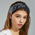 thumbnail image 3 of Unique Bargains 1 Pc Heart Shape Stud Knot Headband Women Hairband 1.18 Inch Wide Gray Blue, 3 of 7