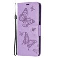 thumbnail image 6 of Feishell Samsung A14 Case 5G Butterfly Embossed Pattern Premium Leather Wallet Cover Flip Stand Card Slots Holder Magnetic with Wrist Strap Case for Samsung Galaxy A14 5G, Purple, 6 of 8