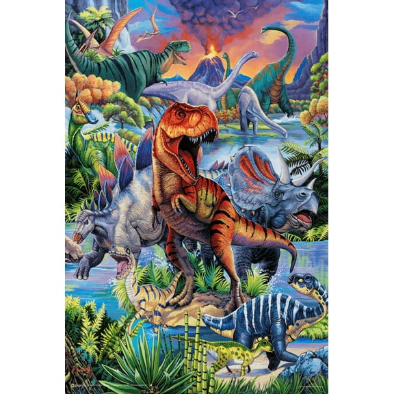 Dinosaurs by Jenny Newland Poster - 24" x 36"