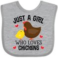thumbnail image 3 of Inktastic Just a Girl Who Loves Chickens Girls Baby Bib, 3 of 4