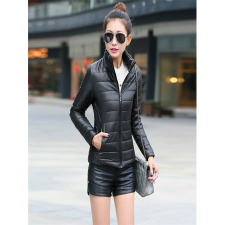 Womens Warm Coat Stand Collar Jacket Slim Winter Parka Outwear Coats