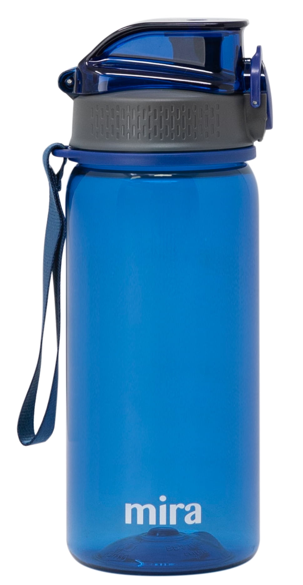 MIRA 17 Oz Tritan Water Bottle | BPA-Free Sports Bottle | Leak Proof Flip Lid | Navy Blue | Fits Cup Holders