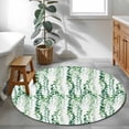 thumbnail image 3 of Round Area Rug 4 Ft, Green Weeping Eucalyptus Washable Non-Slip Circle Carpet for Living Room/Bedroom, Spring Summer Country Leaves Low-Profile Crawling Mats Collection Rugs for Indoor, 3 of 8
