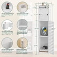 thumbnail image 4 of VECELO Bathroom Storage Cabinet, Small Floor Cabinet with Doors and Toilet Paper Holder Stand, Narrow Corner Storage Organizer, White, 4 of 8