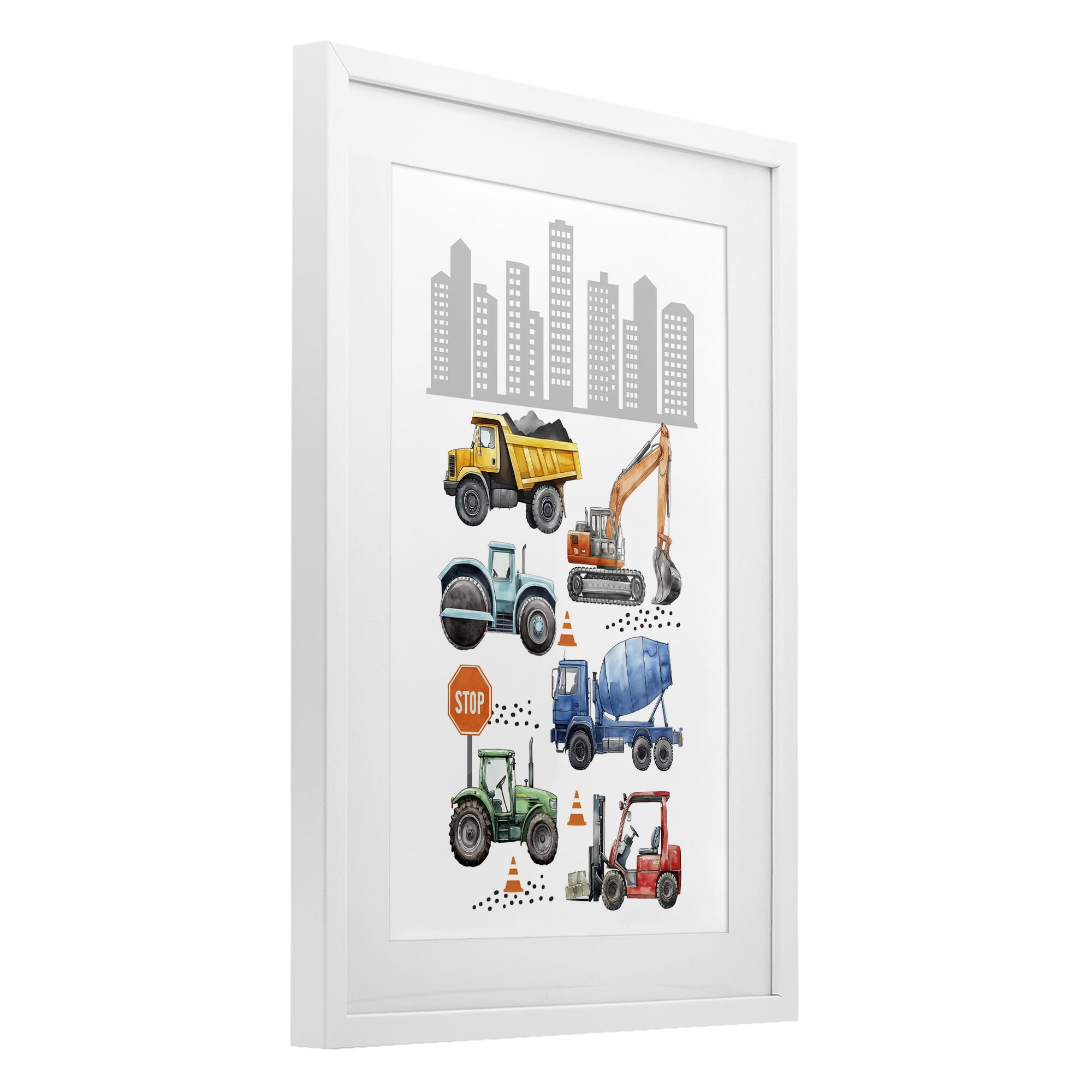 Stupell Industries City Keeps Moving White Framed Print Under Glass, design by Christine Simpson Art