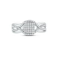 thumbnail image 2 of 10kt White Gold Womens Round Diamond Rectangle Twist Cluster Ring 1/4 Cttw, 2 of 4