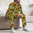 thumbnail image 7 of Sikiie Sunflowers Mens Pajama Set, Soft Warm Long Sleeve Sleepwear, Cozy Button-Down Pjs for Men-Large, 7 of 7