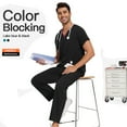 thumbnail image 2 of HardyComforts Medical Uniform Scrubs Set Scrub Top and Pants Scrub for Men Set Four Season Comfort Fits Scrub Set with 10 Pockets BLACK SIZE XXL, 2 of 8