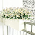 thumbnail image 5 of Artificial Daisies Flowers Outdoor UV Resistant 4 Bundles Fake Greenery Faux Plants Shrubs Bushes for Indoor Outside Decor(White), 5 of 7