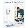 thumbnail image 4 of Adaptador Enchufe Universal LENCENT Blanco con 2 Puertos USB para Viaje en Más de 200 Países, 4 of 7