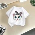 thumbnail image 4 of Tees Shirts Baby Cute Graphic Round Neck Short Sleeve Tee Summer Casual T Shirt Baby Girls' Tops White 3 Years-4 Years, 4 of 6