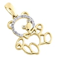 thumbnail image 4 of 10K Yellow Gold Round Diamond Teddy Bear Pendant 0.80" Statement Charm 1/20 CT., 4 of 6