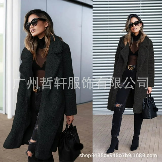 British style mid-length lapel cashmere coat