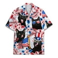 thumbnail image 2 of Funny Floral Tropical Patriotic Black Cat Hawaiian Shirt For Men Aloha Mens Hawaiian Shirts Short Sleeve Button Down Shirt, 2 of 7