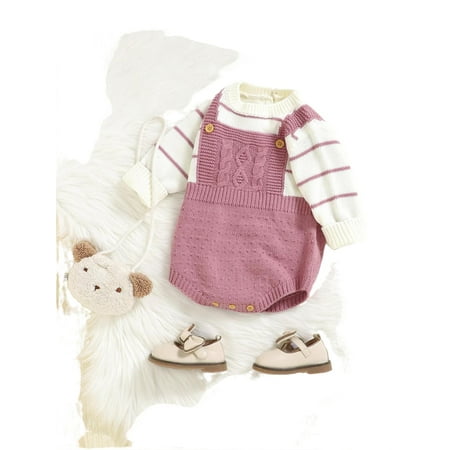 

Casual Striped Round Neck Bodysuits Long Sleeve Multicolor Baby Sweater Onesies (Baby s)