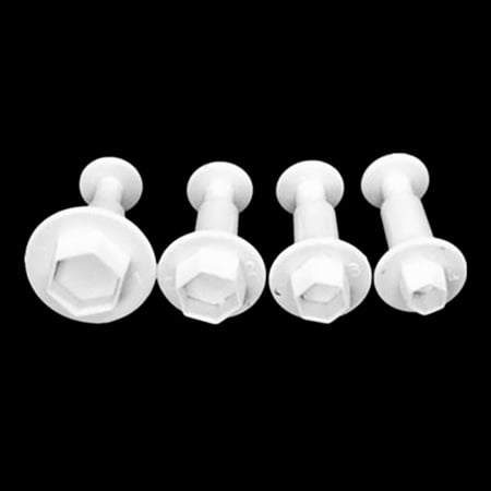 

4 Pcs Hexagon Plastic Cake Mold Chocolate Cookie Cutter Fondant Decoration Tools
