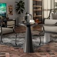 thumbnail image 6 of Pedestal Small Drink Table Round Martini Table Wood Plant Stand End Table for Small Space Living Room, Bedroom, Black, 6 of 7