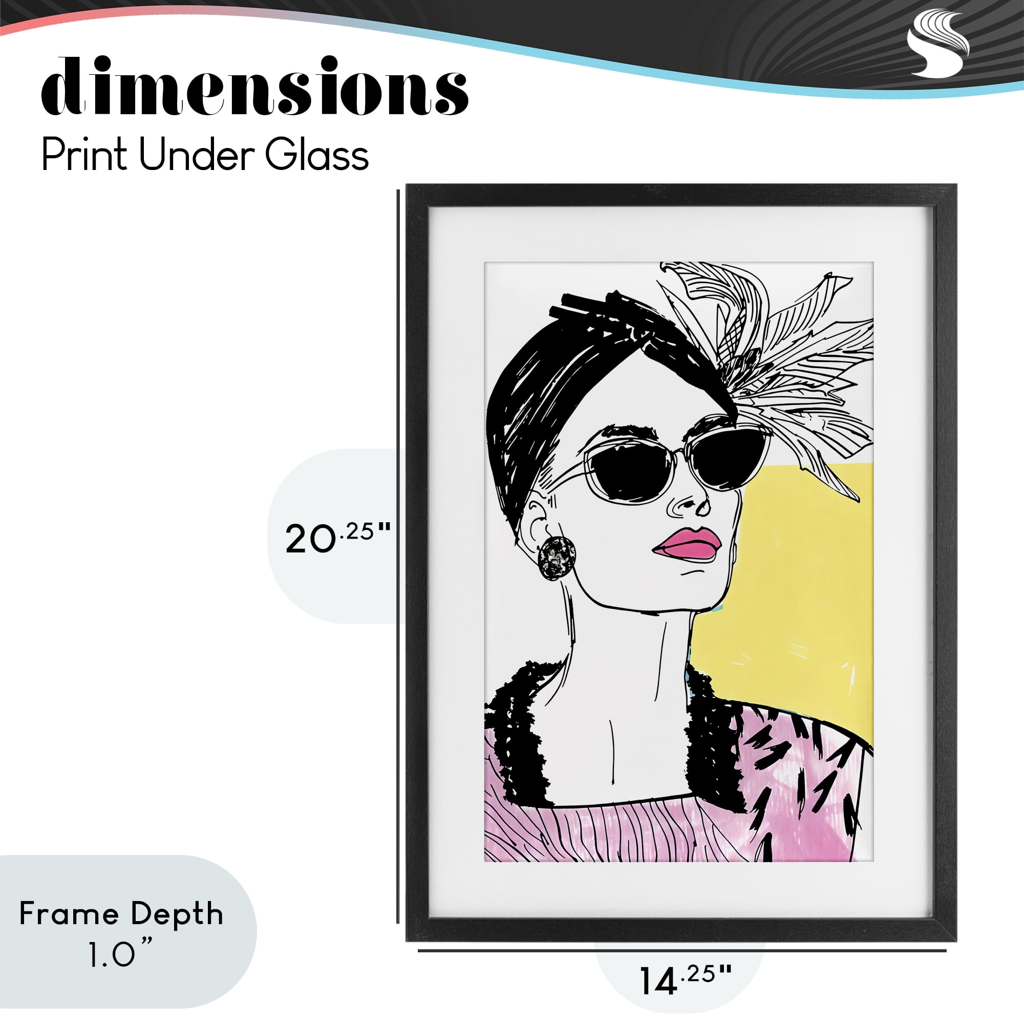 Stupell Industries The Rebel Muse Portrait Black Framed Print Under Glass, design by Andrea Haase