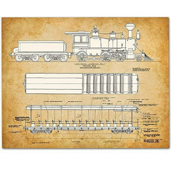 Walt Disney World Train - 11x14 Unframed Patent Print - Great Gift for Disney Fans