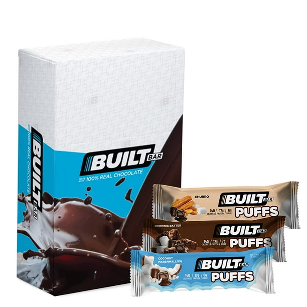 Built Bar Variety 12 Pack High Protein Energy Bars Gluten Free