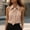 Khaki, variant on Women Blouse Tie-Neck Halter Sleeveless Shirt Slim Fit Top Off Shoulder Casual Pullover,Halter Blouse,Tie Shirts for Women-Blue-XL