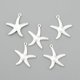 thumbnail image 2 of 10 colgantes de estrella de mar de latón, chapados en plata, decoración de estrellas de mar., 2 of 4