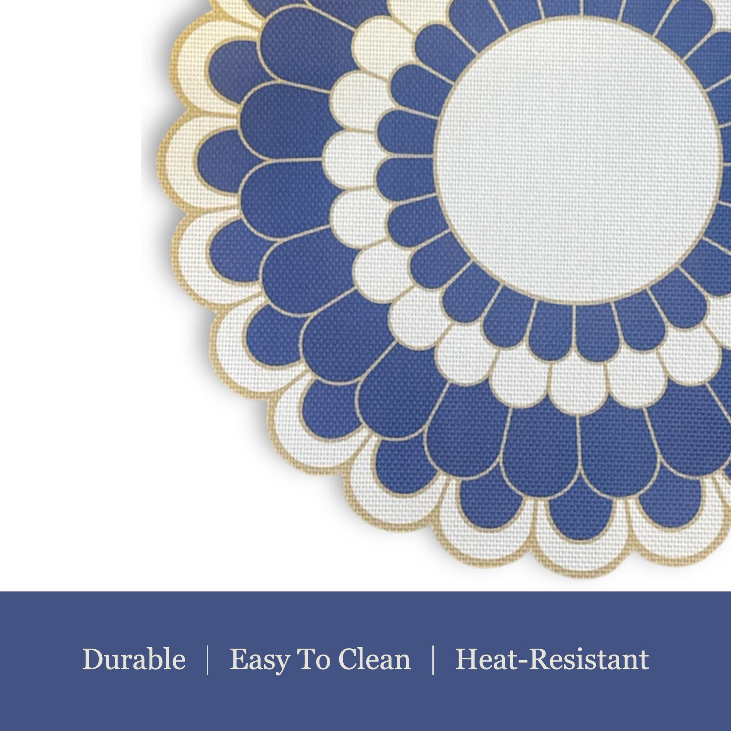 Dainty Home Set of 6 Placemats | Elegant and Durable | 15x15 in Round Woven Non-Slip Washable Place Mats | Tear-Resistant Heat | Resistant Placemats