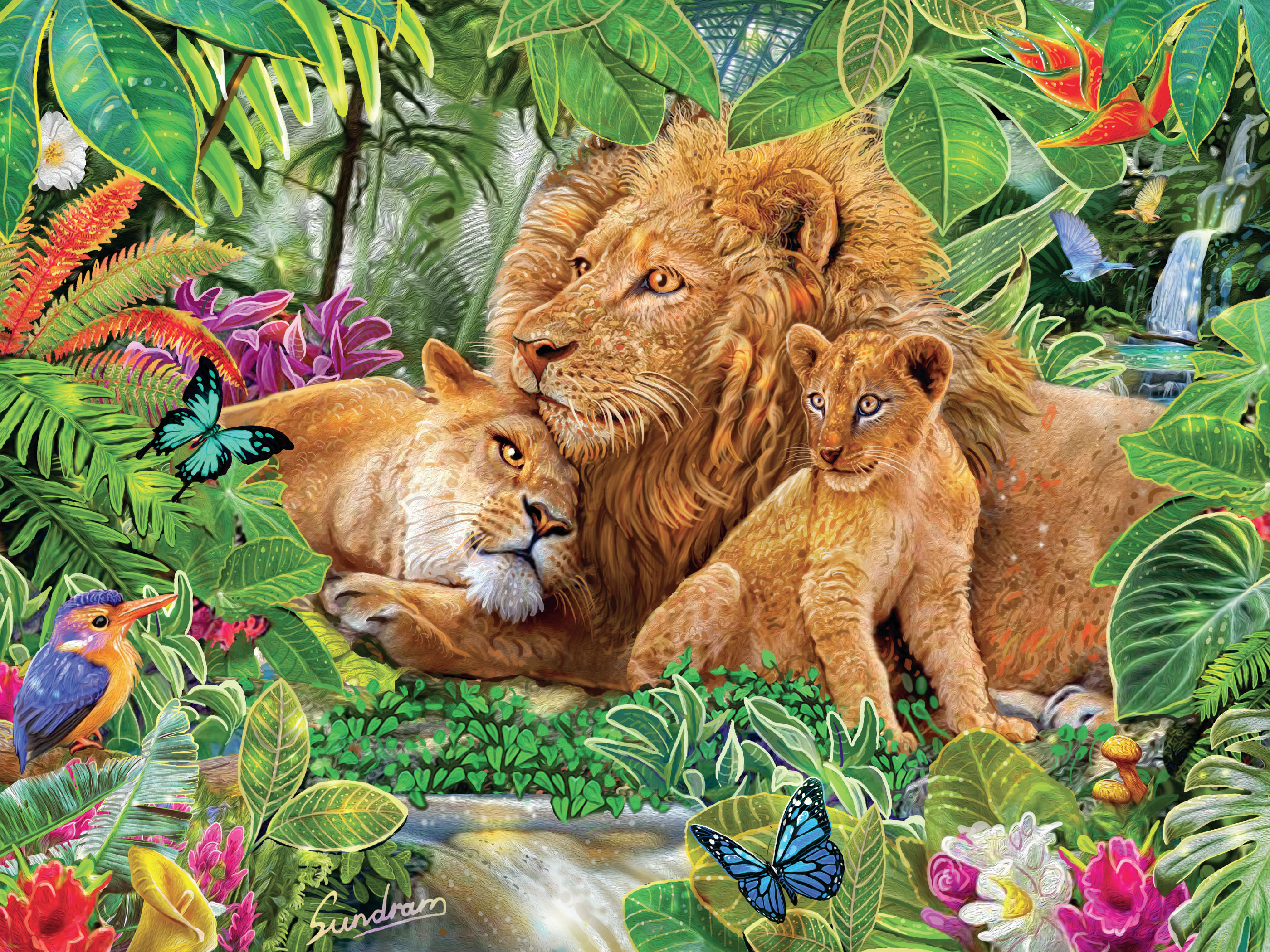 Ceaco Lion Family Disney Pixar 550 Piece Interlocking Jigsaw Puzzle