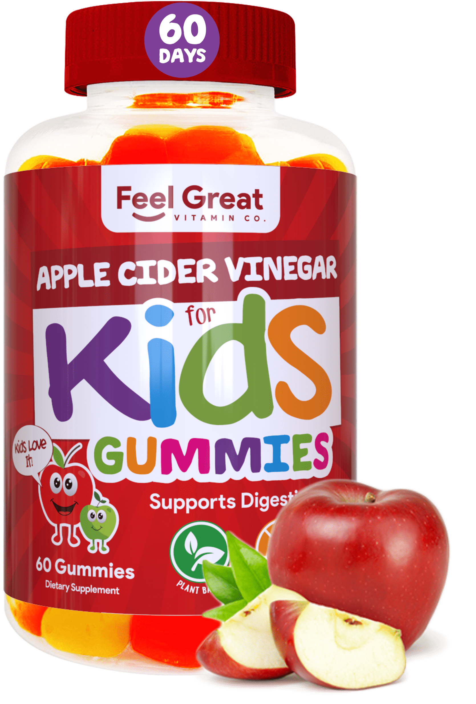 Apple Cider Vinegar Gummies for Kids & Adults by Feel Great Vitamin Co