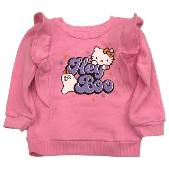 Hello Kitty Infant & Toddler Pink Hey Boo Ghost Halloween Sweatshirt Top 18m