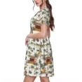 thumbnail image 2 of Balery Hawaiian Style Vestidos sueltos de manga corta para mujer, vestidos de verano 2025, vestidos casuales de corte A con vuelo., 2 of 6