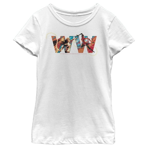 Girl's Wonder Woman 1984 Wonderous Battle Graphic Tee White Small