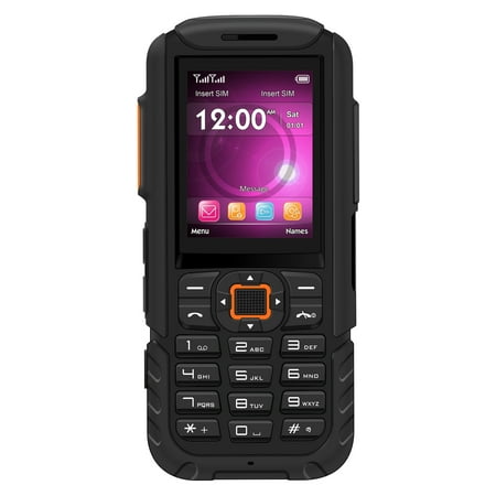 Orange Blu Cell Phone BLU Tank Mega T570 Unlocked GSM Rugged Feature Phone w/ SOS Button & Super Flashlight - Orange ()