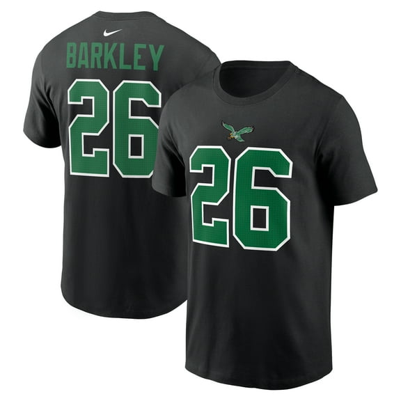 Men's Nike Saquon Barkley Black Philadelphia Eagles Player Name & Number T-Shirt