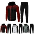 thumbnail image 4 of guisaled Men's Tracksuit 2 Pieces Set Zip Up Hoodie Sweatsuits Athletic Jogging Suit Set Long Sleeve Drawstring Casual Workout Outfit, 4 of 5